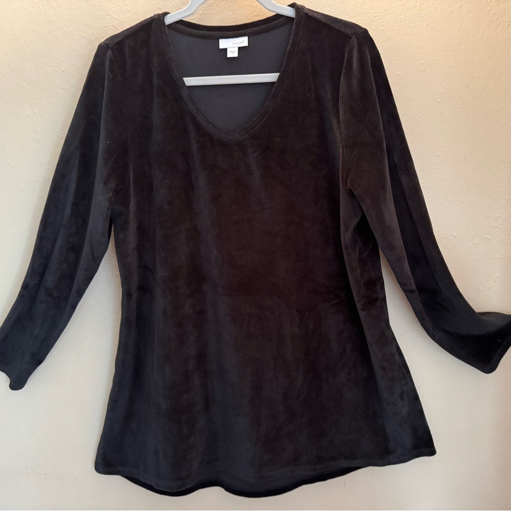 Women's Velour Pure Jill Black Long Sleeve Tunic